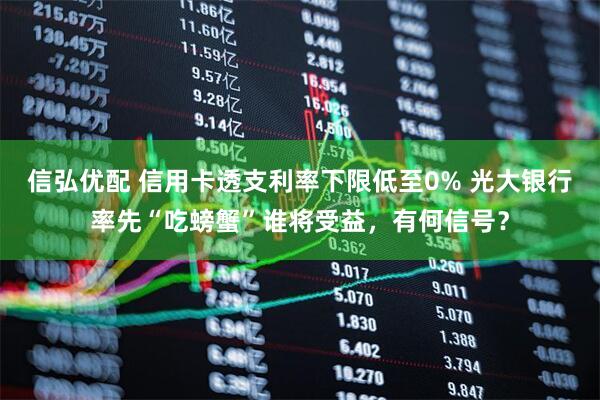 信弘优配 信用卡透支利率下限低至0% 光大银行率先“吃螃蟹”谁将受益,有何信号?
